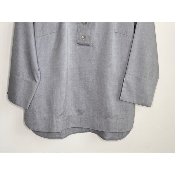 Hinson Wu Aileen Luxe Cotton Button Back Popover Shirt Tahitian Pearl Size 6 NWT - Picture 4 of 12
